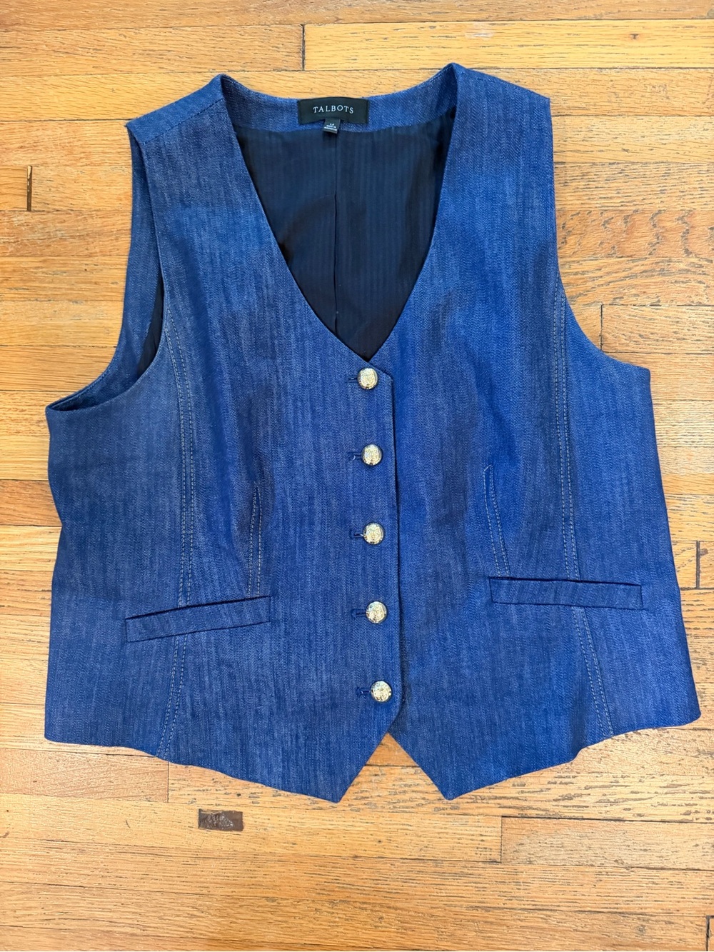 Talbots Refined Denim Vest top - Picture 4 of 9